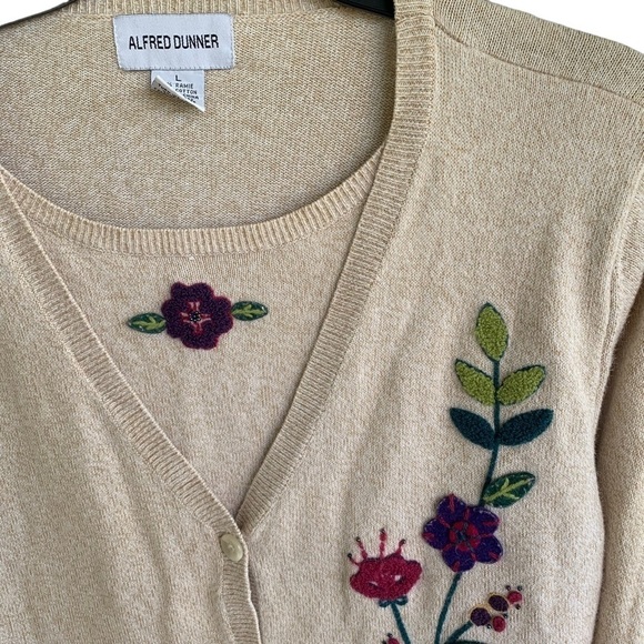 Alfred Dunner Floral Cardigan Sweater Women’s Size Large - Picture 3 of 5